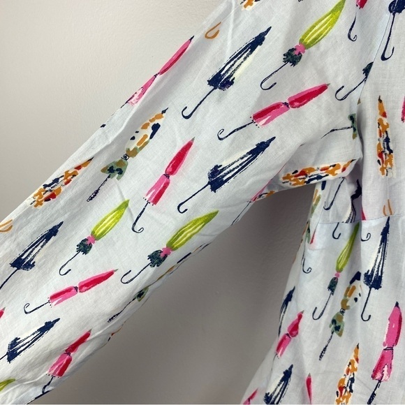 MILANO Italy Light Blue Pink Umbrella Button Down Cotton Shirt Small 38EU - Picture 10 of 13